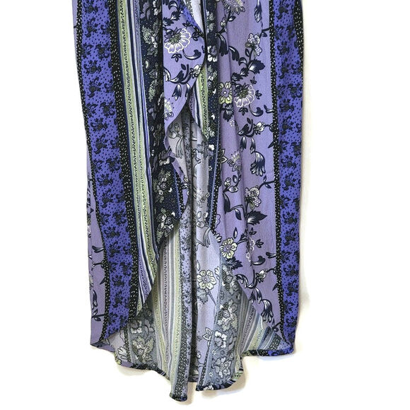 ASTR The Label Floral Patchwork Dress Blue Purple Sleeveless V Neck Boho Chic S - Picture 6 of 16